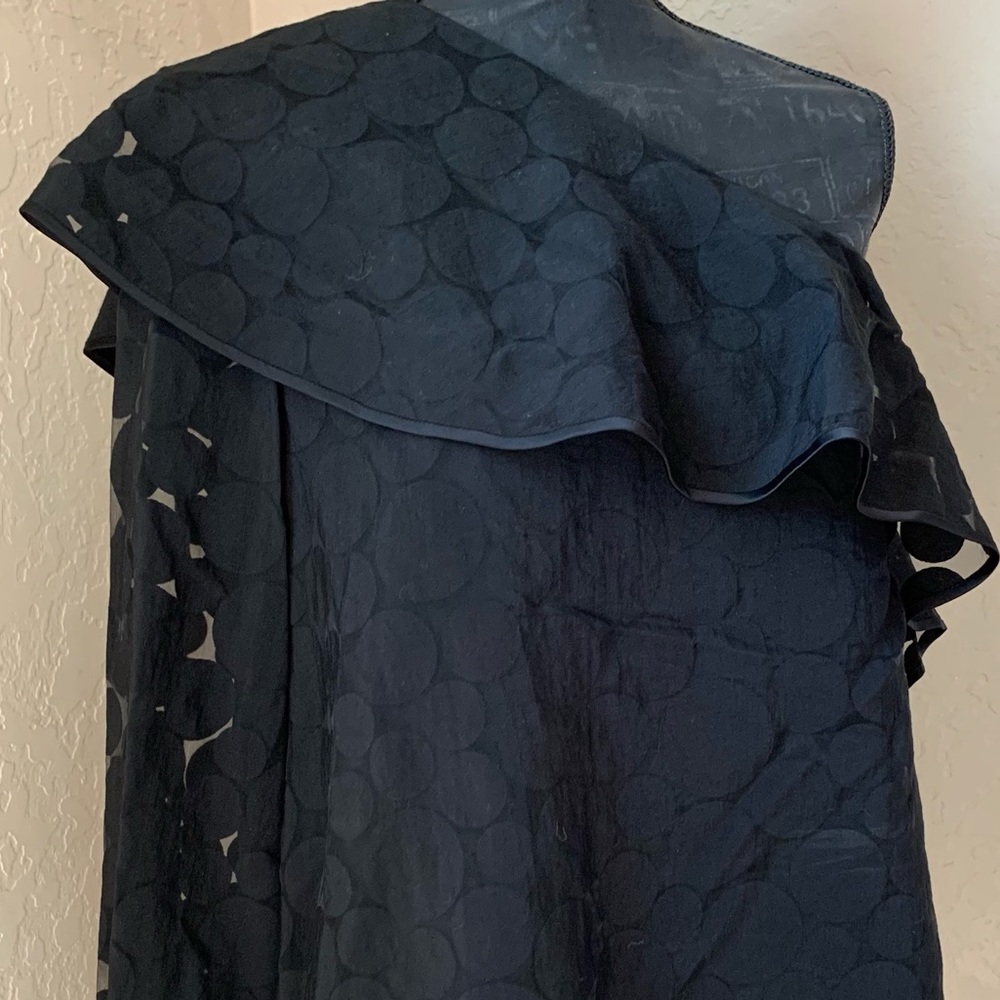 NWT DVF One Shoulder Ruffle Front Blouse